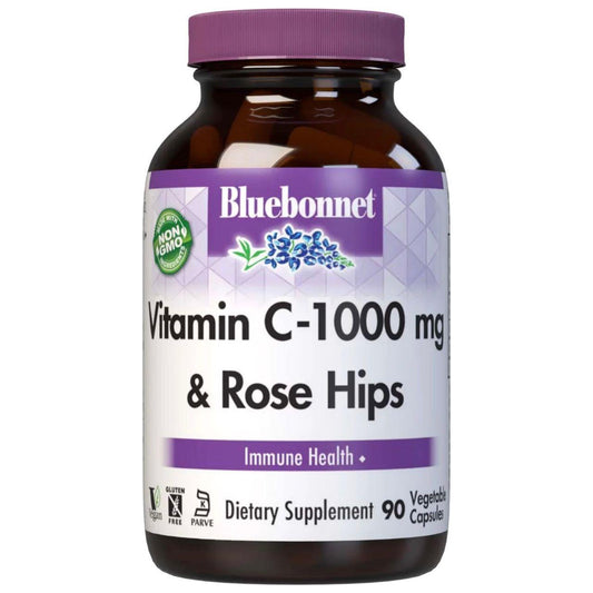 BlueBonnet Vitamin Plus Rosehips C 1000 mg, 90 Vegetable Capsules Vitamin Supplement Pasteur Pharmacy