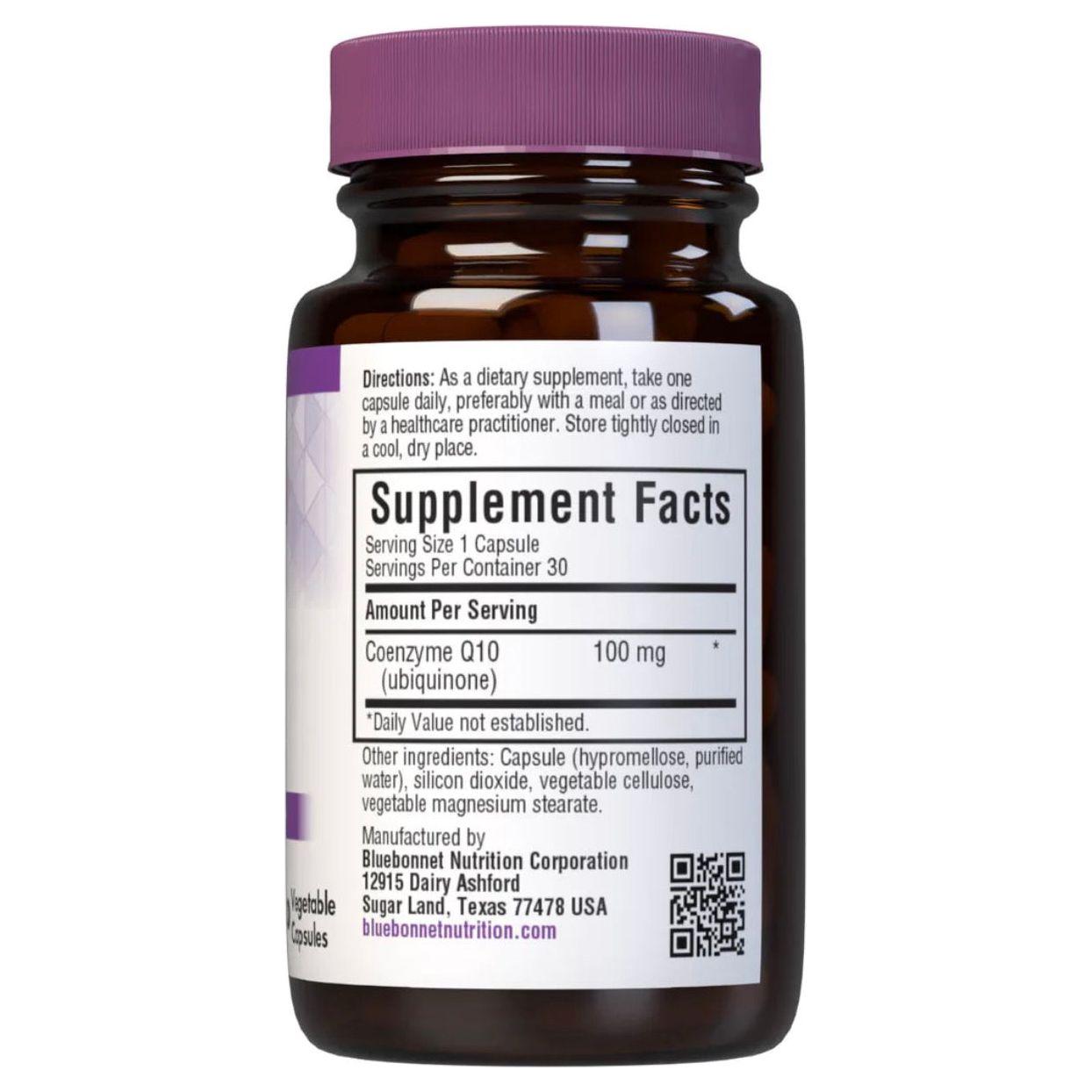 Bluebonnet CoQ10 100 mg 30 Vegetarian Softgels Dietary Supplements Pasteur Pharmacy