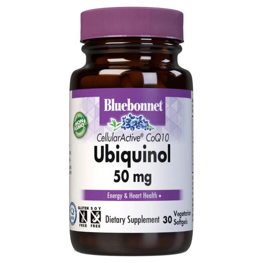 Bluebonnets CellularActive CoQ10 Ubiquinol 50 mg, 30 Vegetarian Softgels Vitamins & Supplements Pasteur Pharmacy