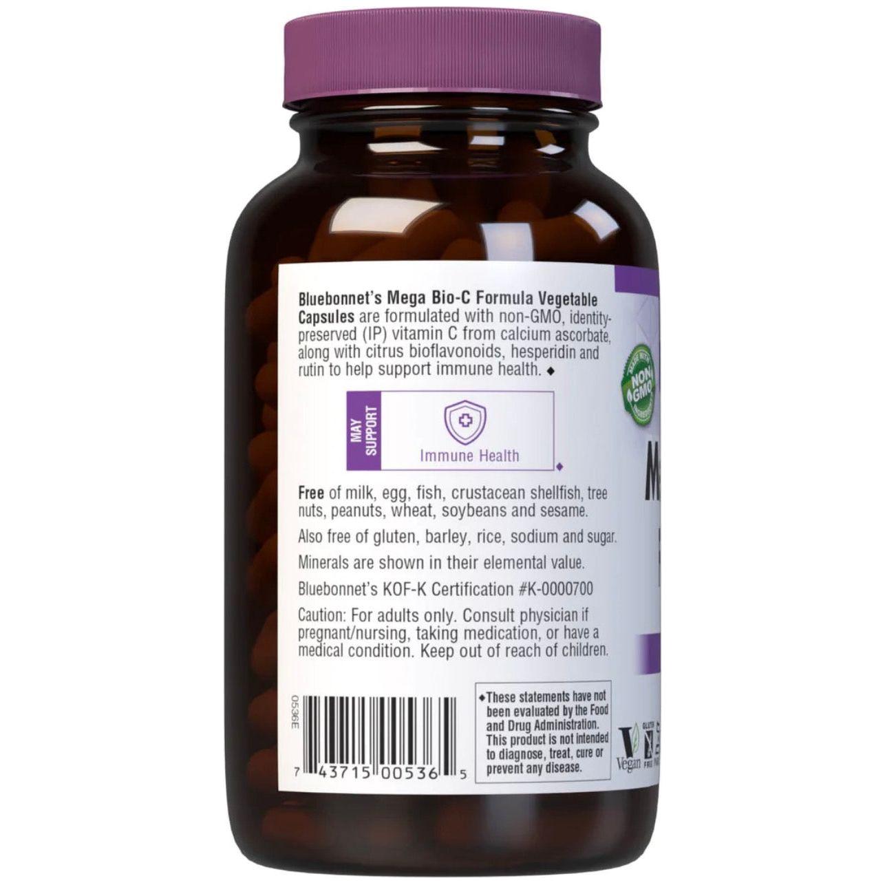 Bluebonnets Mega Bio-C Formula, 180 Vegetable Capsules Dietary Supplements Pasteur Pharmacy