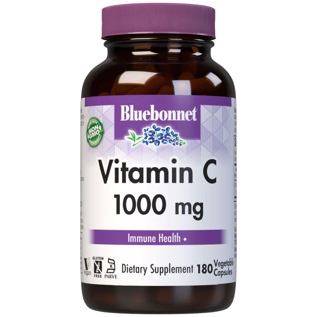 Bluebonnets Vitamin C-1000 mg, 180 Capsules Vitamin Supplement Pasteur Pharmacy