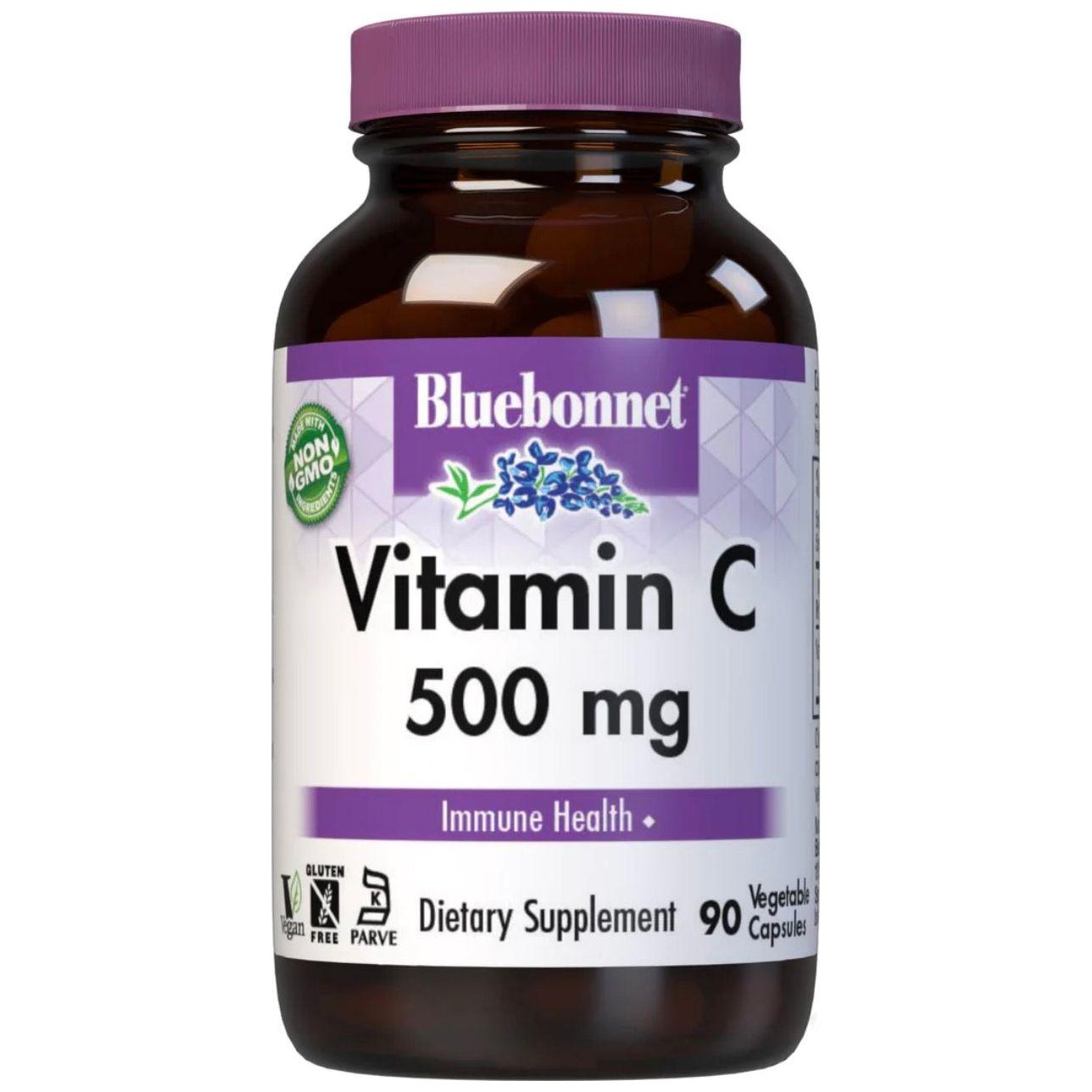 Blue Bonnet C-500, 90 Vegetable Capsules Dietary Supplements Pasteur Pharmacy