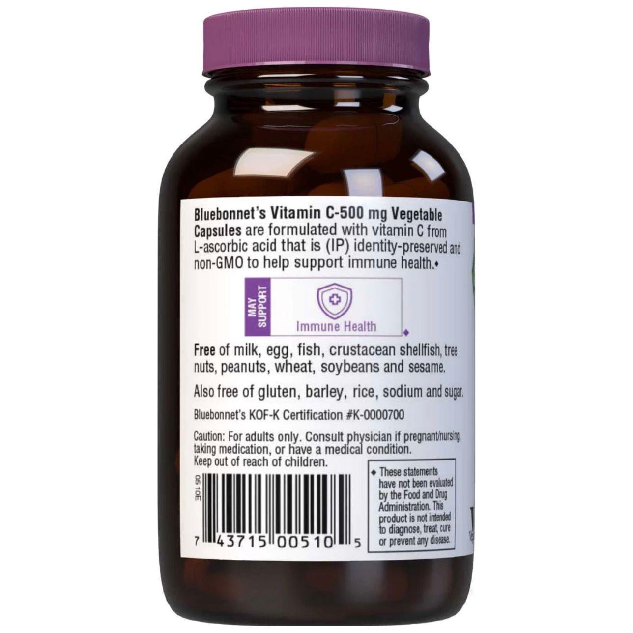 Blue Bonnet C-500, 90 Vegetable Capsules Dietary Supplements Pasteur Pharmacy