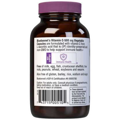 Blue Bonnet C-500, 90 Vegetable Capsules Dietary Supplements Pasteur Pharmacy