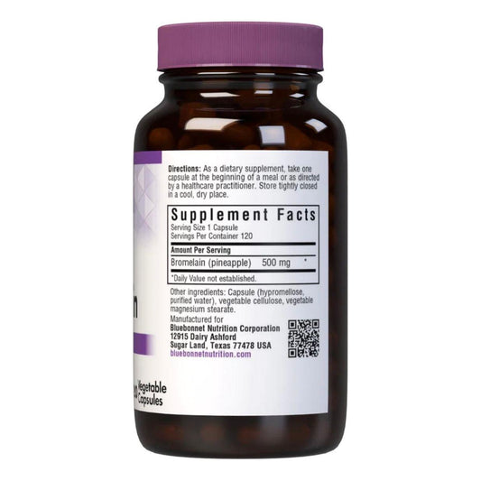Bluebonnet Super Bromalain 500mg (2400 GDU/gm) 120 Vegetable Capsules Dietary Supplements Pasteur Pharmacy