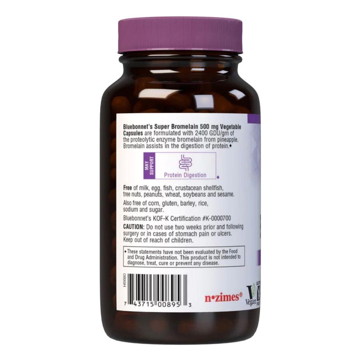 Bluebonnet Super Bromalain 500mg (2400 GDU/gm) 120 Vegetable Capsules Dietary Supplements Pasteur Pharmacy