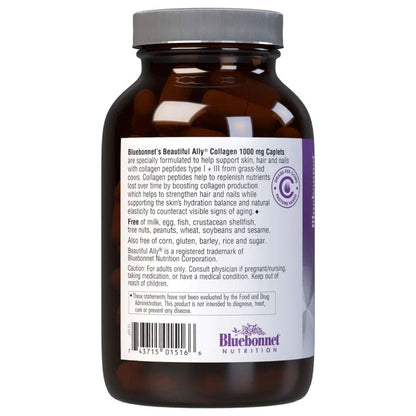 Bluebonnets Beautiful Ally Collagen 1000 mg, 90 Caplets Dietary Supplements Pasteur Pharmacy