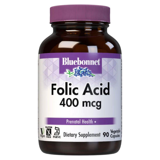 Bluebonnet Nutrition Folic Acid 400 mg - 90 Vegetable Capsules Vitamins & Supplements Pasteur Pharmacy