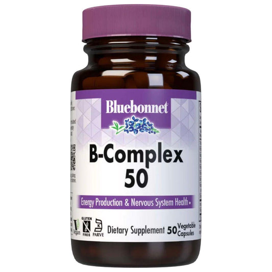 Bluebonnet Nutrition - B-Complex 50 High Potency - 100 Vegetables Capsules Dietary Supplements Pasteur Pharmacy