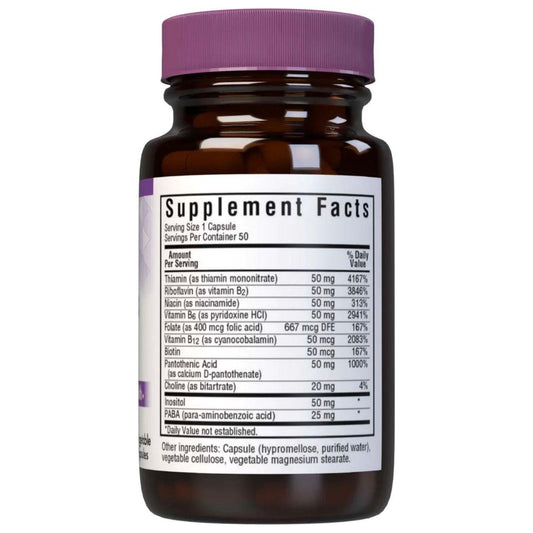 Bluebonnet Nutrition - B-Complex 50 High Potency - 100 Vegetables Capsules Dietary Supplements Pasteur Pharmacy