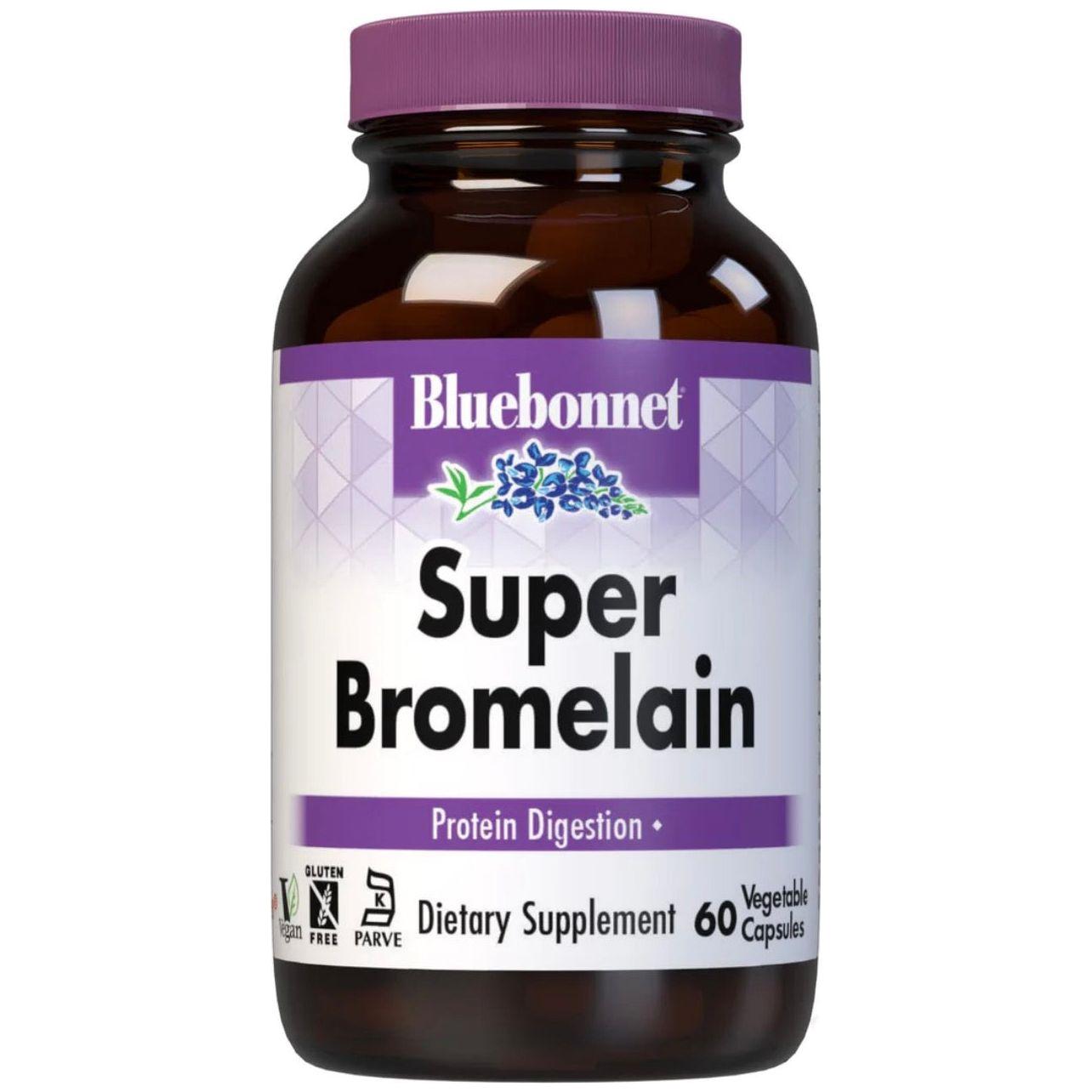 Bluebonnets Super Bromelain 500 mg, 60 Vegetable Capsules Dietary Supplements Pasteur Pharmacy