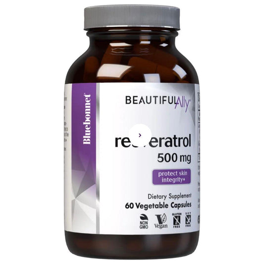 Bluebonnets Beautiful Ally Resveratrol 500 mg, 60 Vegetable Capsules Dietary Supplements Pasteur Pharmacy