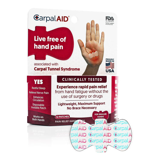 Carpal AID® Large Adhesive Hand-Based Carpal Tunnel Relief Patch (12 Pack) Health Care Pasteur Pharmacy