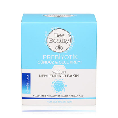 Crema de día y noche prebiótica Bee Beauty - Crema hidratante con ácido hialurónico y glicerina para una piel hidratada, 50 ml