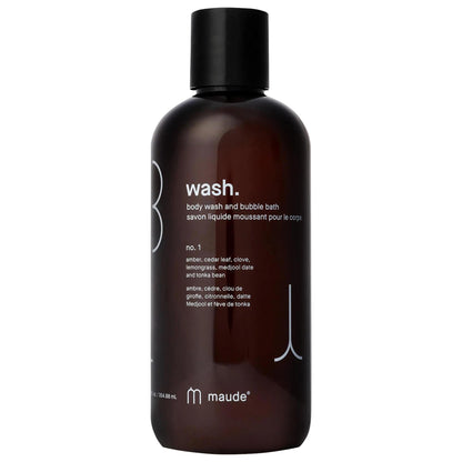Wash - Gel douche et bain moussant au pH équilibré pour peaux sensibles - Formule douce et riche en vitamines