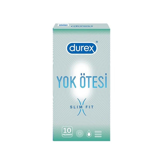 Preservativos Durex Slim Fit - Paquete de 10, sensibilidad mejorada, anticonceptivos para sexo seguro