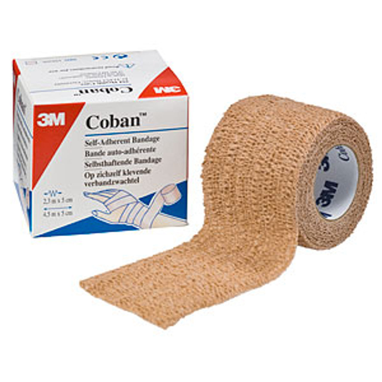 3M Coban Self-Adherent Wrap, 4 Inch x 5 Yards, Tan Medical Tape & Bandages Pasteur Pharmacy