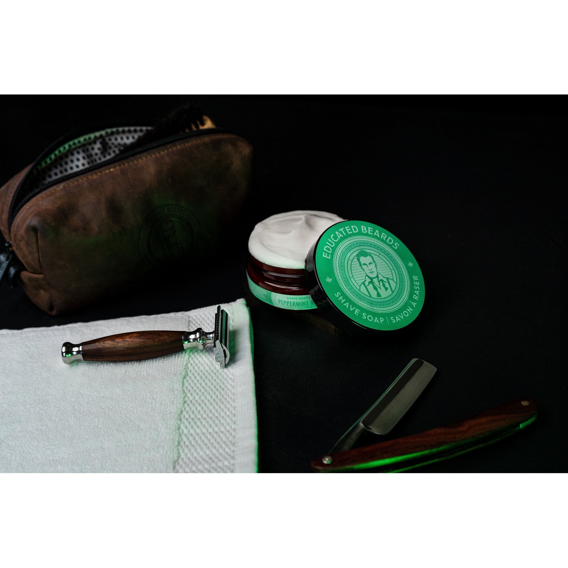 Educated Beards Peppermint & Cedarwood Shave Soap 4 oz Shave Soap Pasteur Pharmacy