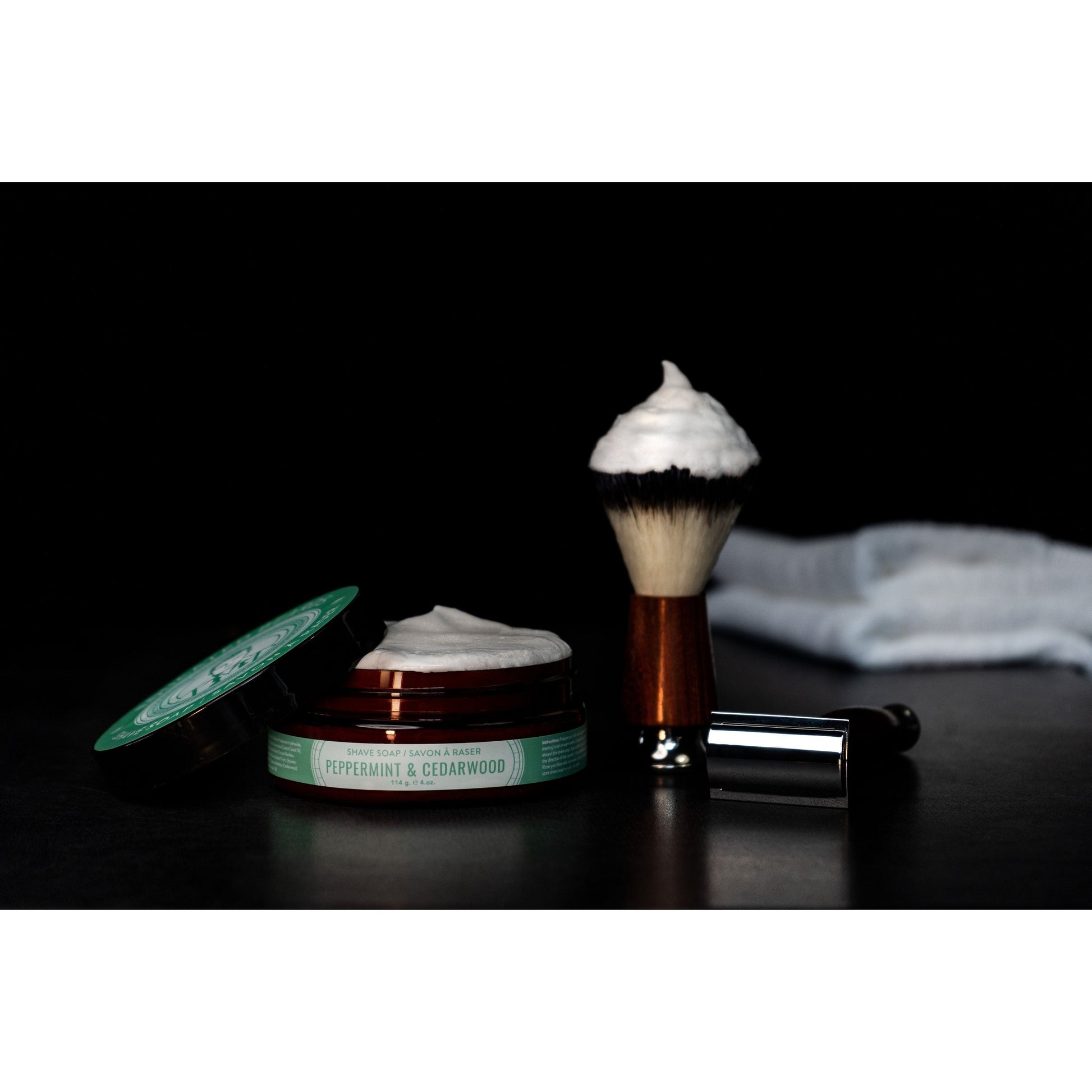 Educated Beards Peppermint & Cedarwood Shave Soap 4 oz Shave Soap Pasteur Pharmacy