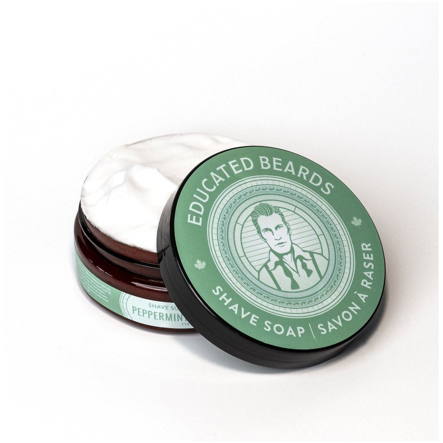Educated Beards Peppermint & Cedarwood Shave Soap 4 oz Shave Soap Pasteur Pharmacy