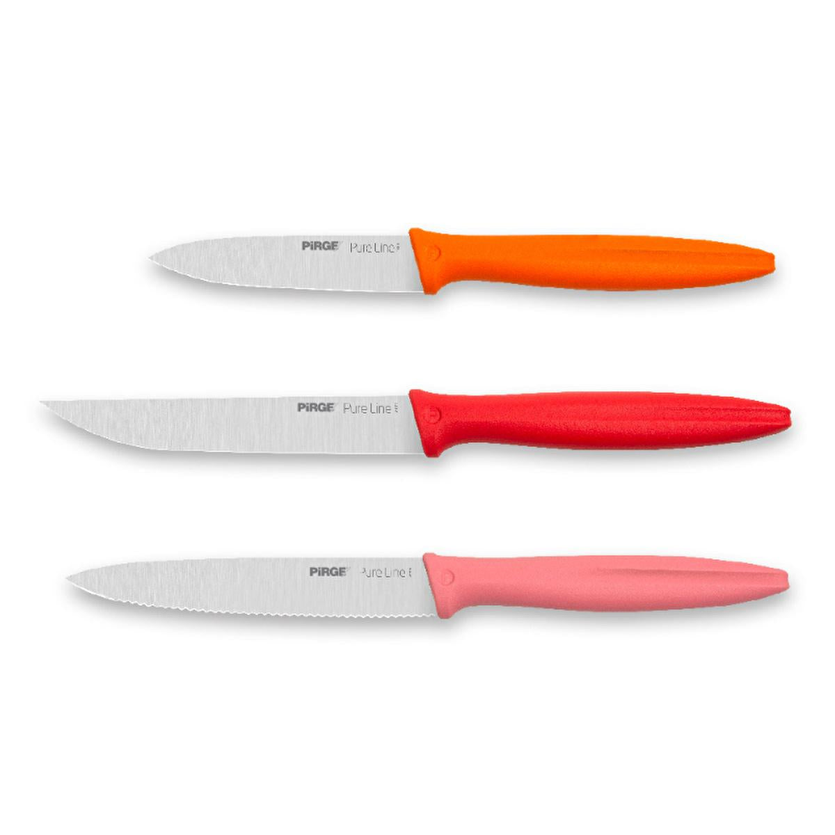 Ensemble de couteaux de cuisine Pirge Pure Line - Acier inoxydable à haute teneur en carbone, manche ergonomique - 46104