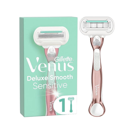 Rasoir électrique pour femme Gillette Venus Deluxe Smooth Sensitive - Rasage pour peau sensible, solution de rasage efficace et douce