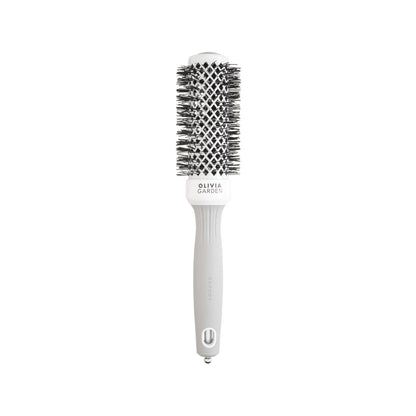 Cepillo Olivia Garden Expert Blowout Shine blanco y gris 35 mm