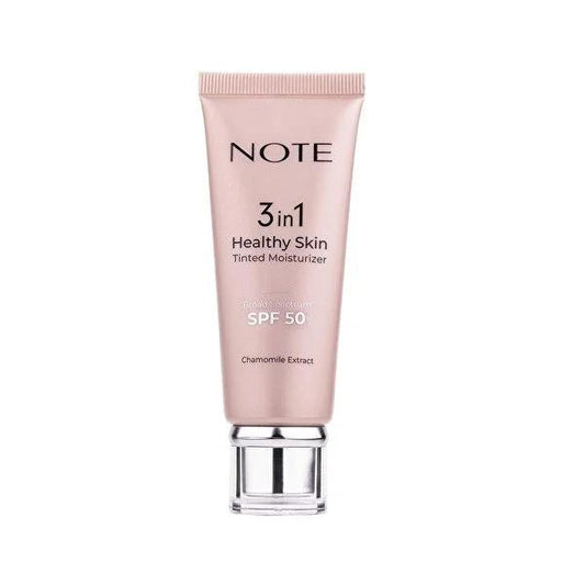 Note Cosmetics 3-en-1 Healthy Skin Tinted Moisturizer SPF 50: Iluminador, uniformador del tono de piel, protección UVA/UVB para una piel radiante e hidratada