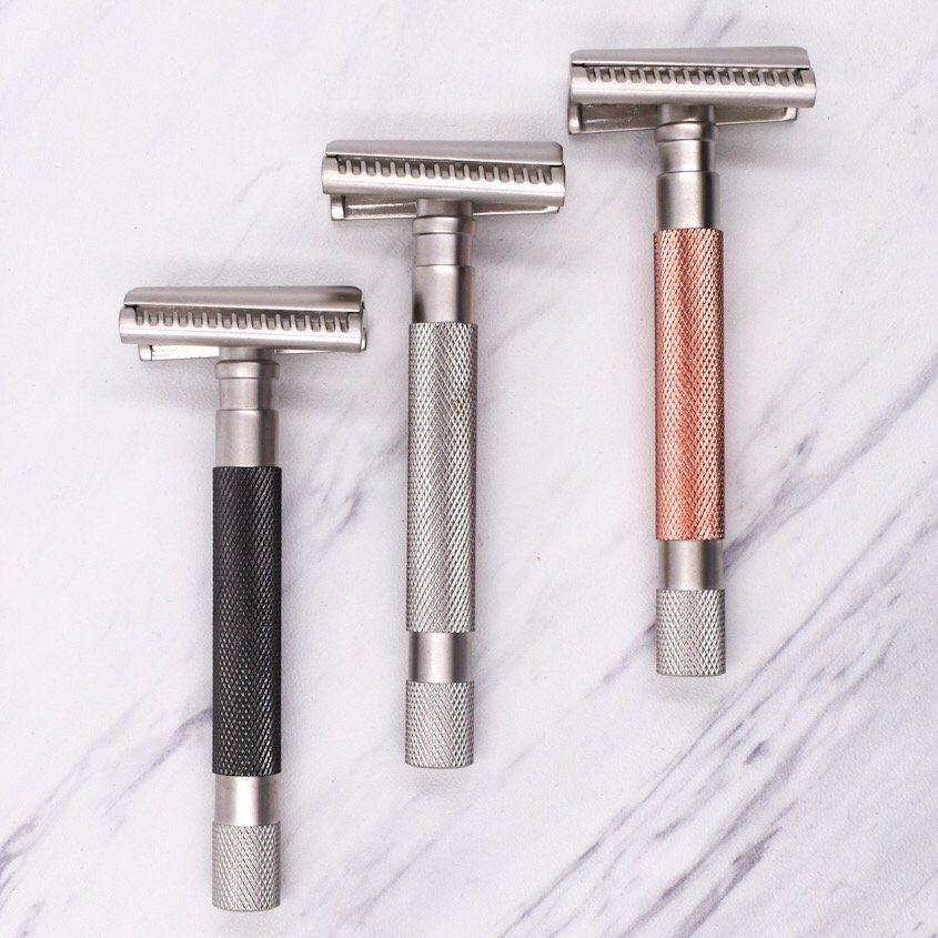 Parker 55SL-RG Rose Gold Semi Slant 3 Piece Safety Razor Safety Razor Pasteur Pharmacy