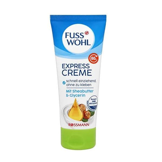 Crema para el cuidado de los pies vegana Fusswohl con aceite de karité y glicerina - Hidratante, envase ecológico