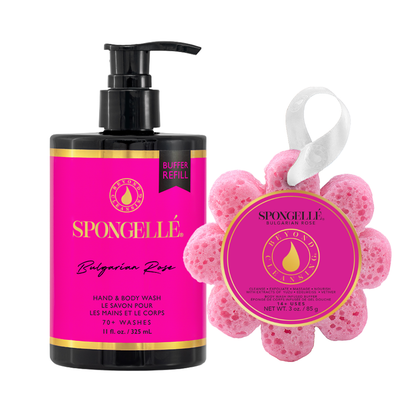 Set de recambio de gel de ducha y baño Rosa Búlgara Flores Silvestres