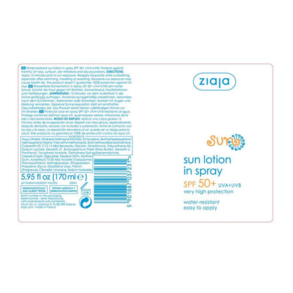 Huile solaire en spray Ziaja SPF 50+ Haute Protection 170 ml