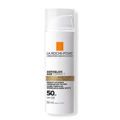 La Roche-Posay Anthelios Age Correct SPF 50 : Protection solaire anti-rides pour peaux sensibles | Protection UVA/UVB et acide hyaluronique hydratant
