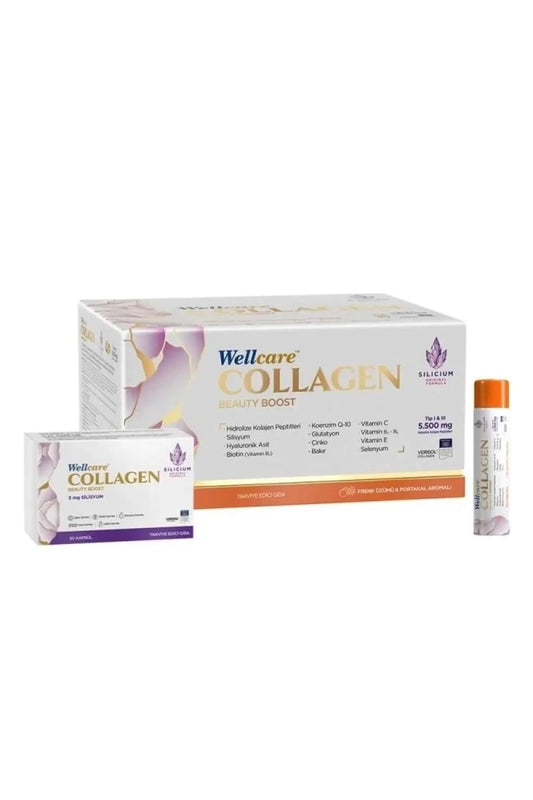 Wellcare Collagen Supplement Liquid 5500 Mg Hydrolyzed Peptides Type I-III - Beauty & Health Boost