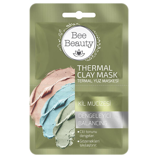 Masque facial à l'argile thermale Bee Beauty pour le traitement de l'acné et la tonification de la peau - 2 x 5 ml
