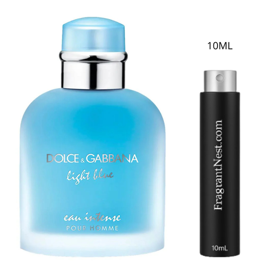 Dolce & Gabbana Light Blue Eau Intense Pour Homme Eau De Parfum Travel Spray | Sample Fragrant Nest 10mL Glass Spray (150 Sprays)