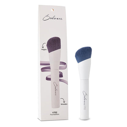 Brocha de maquillaje vegana Soho N.Y.C. para una aplicación de base impecable - Brocha para base en forma de gota V702