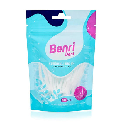 Fils dentaires Benri pour un nettoyage facile, 50 unités