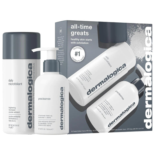 Dermalogica All-Time Greats Skincare Set: Cleanse, Exfoliate & Brighten – Vegan & Cruelty-Free for Acne & Uneven Texture