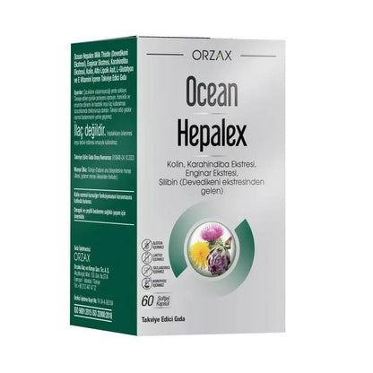Ocean Hepalex: Soporte hepático avanzado y desintoxicación - Cardo mariano, alcachofa, diente de león, colina, suplemento antioxidante - 60 cápsulas blandas