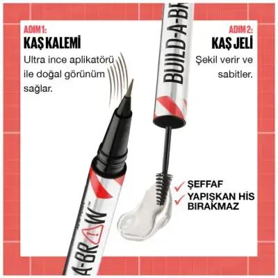 Stylo sourcils 2-en-1 et gel fixateur noir marron de Maybelline : définissez, sculptez et fixez toute la journée. Définisseur et sculpteur de sourcils longue tenue
