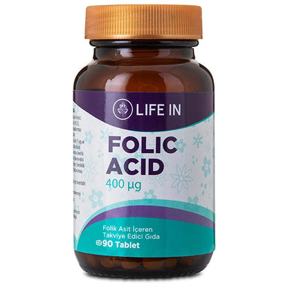 Life In Ácido Fólico 400 mcg Suplemento Alimenticio 90 Tabletas
