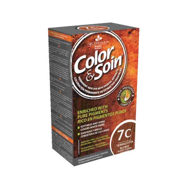 Color&Soin 7C Terracotta Blond Hair Dye - Natural, Ammonia-Free, Plant-Based Hair Color for Vibrant Terracotta Blond Shade