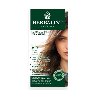 Coloration capillaire Herbatint 6D Blond Foncé Doré : couleur blond doré foncé naturelle, sans ammoniaque ni parabènes + couverture des cheveux blancs