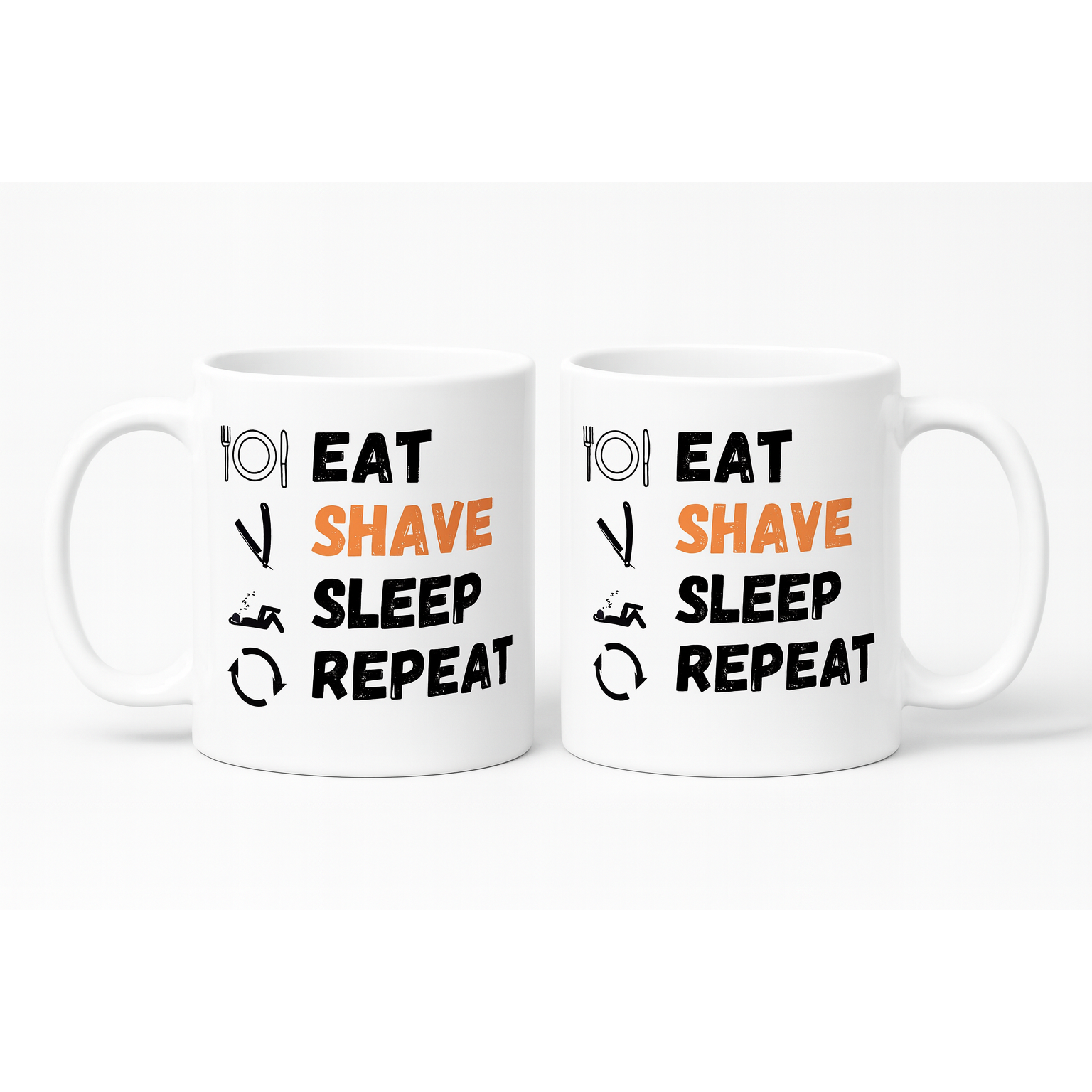 Pasteur Eat Shave Sleep Repeat – Barber Life Ceramic Mug Mugs Pasteur Pharmacy