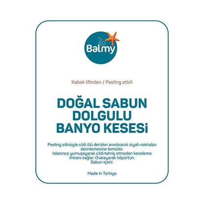 Balmy Natural Soap Filled Bath Puff for Gentle Exfoliation - Sensitive Skin Care