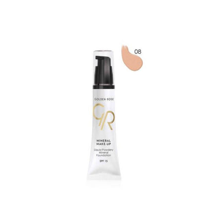 Base de maquillaje líquida con acabado empolvado Golden Rose Mineral 08, 35 ml