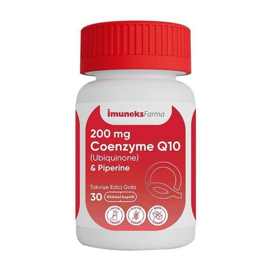 İmuneks Farma Coenzyme Q10 Supplement 200mg - Antioxidant Support for Heart Health & Energy Production