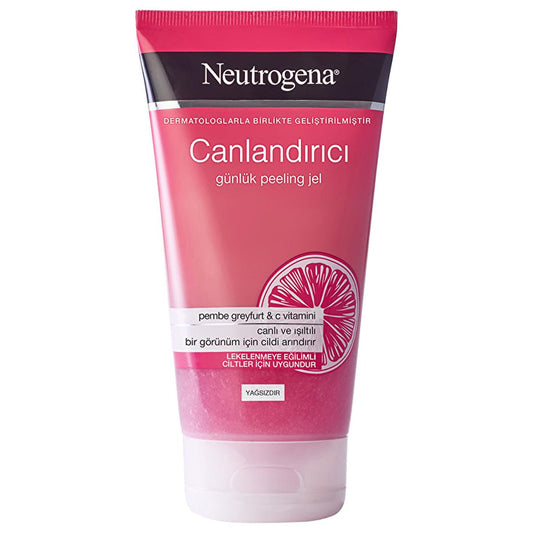 Nettoyant exfoliant visage au pamplemousse rose Neutrogena : traitement contre l'acné et les points noirs avec gel peeling quotidien sans huile