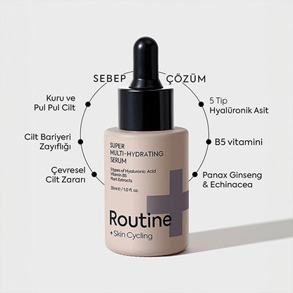Sérum à l'acide hyaluronique et vitamine B5 Routine+ - Hydratation intense 24 heures, soin végan et sans cruauté envers les animaux